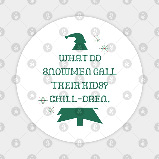 Christmas Snowman Joke - Funny Quote Magnet by Creatifly Graphic Tees